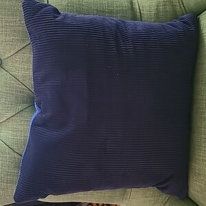Room Essential Navy and Bright Blue Corduroy Accent Pillow